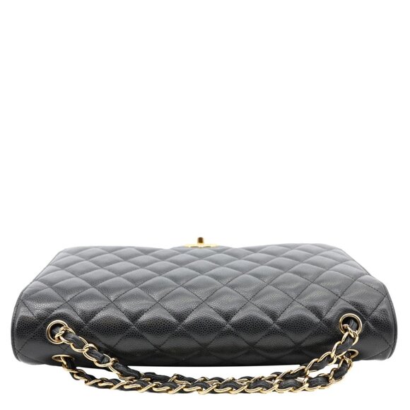 Chanel  Classic Double Flap Maxi Caviar Leather Shoulder Bag Black - Picture 5 of 15
